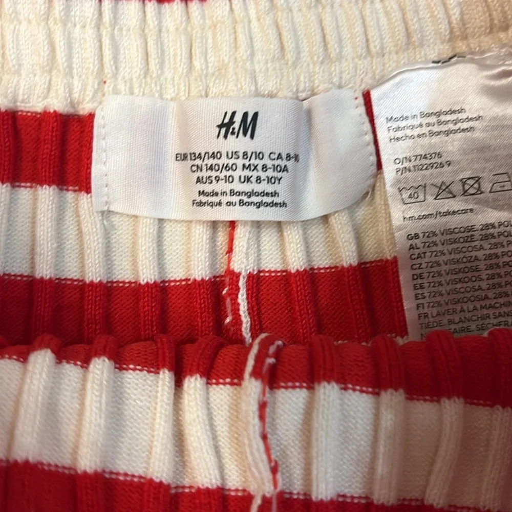 H&M Girls 2-Piece Striped Rib-Knit Tank Top & Shorts Set Size 8/10